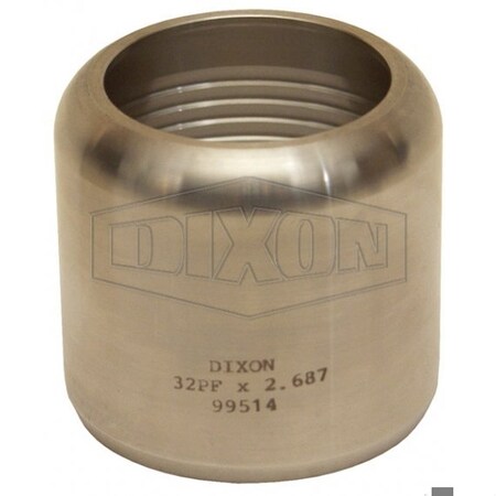 Dixon Internal Expansion Sanitary Flow Chief Ferrule, 2-1/2 ID x 3-20/64 to 3-23/64 OD in Nominal, Domesti 40PFX3.375
